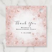 Than You Bridal 16th Quinceanera White Confetti Bedankjes Labels (Achterkant)