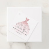 Than You Bruid 16e Quinceanera Feest Roze Roos Bedankjes Labels (In situ)