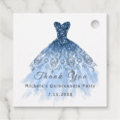 Than You Bruids 16de Quinceanera Feestje Blauw Mar Bedankjes Labels (Achterkant)