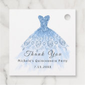 Than You Bruids 16de Quinceanera Feestje Blauwe Pa Bedankjes Labels (Achterkant)