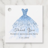 Than You Bruids 16de Quinceanera Feestje Blauwe Pa Bedankjes Labels (Voorkant)