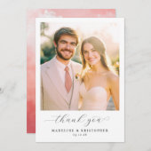 "Than You" Elegant Pastel Modern Bedankkaart (Voorkant / Achterkant)
