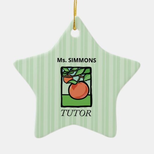 Thandler, leraar bedankt, Apple Keramisch Ornament (Voorkant)