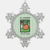 Thandler, leraar bedankt, Apple Tin Sneeuwvlok Ornament (Voorkant)