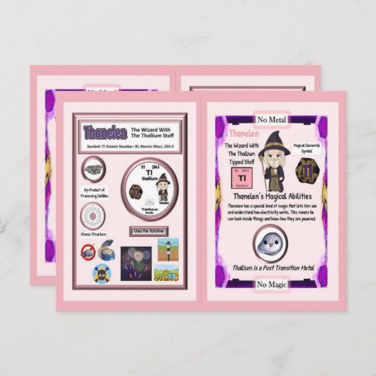 Thanelen Tovenaar - Thallium Element Briefkaart (Voorkant / Achterkant)