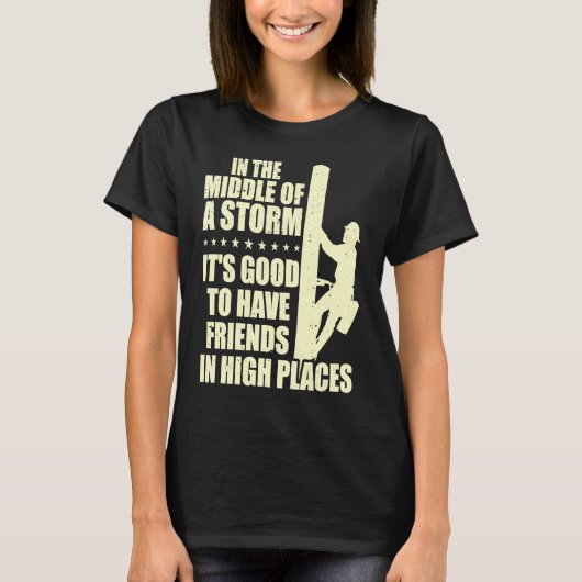 Thank A Lineman Quote Electrical Lineman Electrici T-shirt (Voorkant)