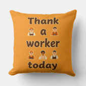 Thank a Worker Today Minimal Typography Design Kussen (Voorkant)