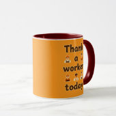 Thank a Worker Today Minimal Typography Design Mok (Voorkant rechts)