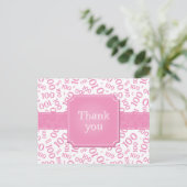Thank You 100th Number Pattern Pink/White Briefkaart (Staand voorkant)