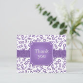 Thank You 100th Number Pattern Purple/White Briefkaart (Staand voorkant)