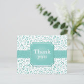 Thank You 25 Number Pattern Teal/White Briefkaart (Staand voorkant)