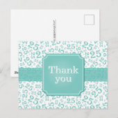 Thank You 25 Number Pattern Teal/White Briefkaart (Voorkant / Achterkant)