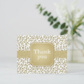 Thank You 35 Number Pattern Gold/White Briefkaart (Staand voorkant)