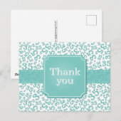 Thank You 35 Number Pattern Teal/White Briefkaart (Voorkant / Achterkant)
