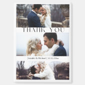 thank you 3 photos collage modern wedding magnet (Voorkant)