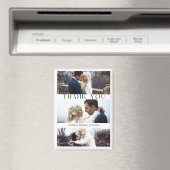 thank you 3 photos collage modern wedding magnet (Insitu (Vaatwasser))