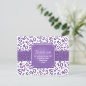 Thank You 40 Number Pattern Purple/White Briefkaart (Staand voorkant)