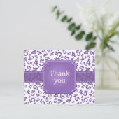 Thank You 45 Number Pattern Purple/White Briefkaart (Staand voorkant)