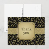Thank You 55 Number Pattern Black/Gold Briefkaart (Voorkant / Achterkant)