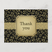 Thank You 55 Number Pattern Black/Gold Briefkaart (Voorkant)