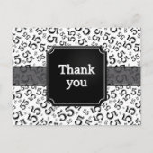 Thank You 55 Number Pattern Black/White Briefkaart (Voorkant)