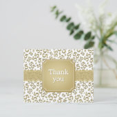 Thank You 55 Number Pattern Gold/White Briefkaart (Staand voorkant)
