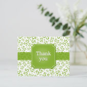 Thank You 55 Number Pattern Green/White Briefkaart (Staand voorkant)
