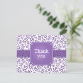 Thank You 55 Number Pattern Purple/White Briefkaart (Staand voorkant)