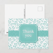 Thank You 55 Number Pattern Teal/White Briefkaart (Voorkant / Achterkant)