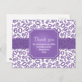 Thank You 60 Random Number Pattern Purple/White Briefkaart (Voorkant / Achterkant)
