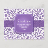 Thank You 60 Random Number Pattern Purple/White Briefkaart (Voorkant)