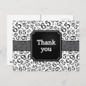 Thank You 65 Number Pattern Black/White Briefkaart (Voorkant / Achterkant)