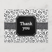 Thank You 65 Number Pattern Black/White Briefkaart (Voorkant)