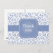Thank You 65 Number Pattern Blue/White Briefkaart (Voorkant / Achterkant)