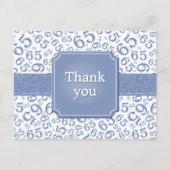 Thank You 65 Number Pattern Blue/White Briefkaart (Voorkant)