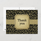 Thank You 65 Number Pattern Gold/Black Briefkaart (Voorkant / Achterkant)