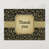 Thank You 65 Number Pattern Gold/Black Briefkaart (Voorkant)
