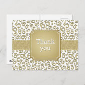 Thank You 65 Number Pattern Gold/White Briefkaart (Voorkant / Achterkant)