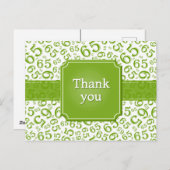 Thank You 65 Number Pattern Green/White Briefkaart (Voorkant / Achterkant)