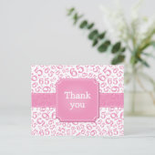 Thank You 65 Number Pattern Pink/White Briefkaart (Staand voorkant)