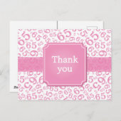 Thank You 65 Number Pattern Pink/White Briefkaart (Voorkant / Achterkant)