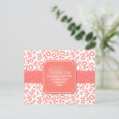 Thank You 70th Birthday Number Pattern Coral/White Briefkaart (Staand voorkant)