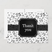 Thank You 75 Number Pattern Black/White Postcard Briefkaart (Voorkant / Achterkant)