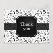 Thank You 75 Number Pattern Black/White Postcard Briefkaart (Voorkant)