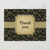 Thank You 85 Number Pattern Black/Gold Briefkaart (Voorkant)