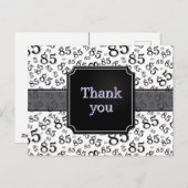 Thank You 85 Number Pattern Black/White Briefkaart (Voorkant / Achterkant)