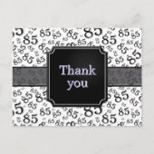 Thank You 85 Number Pattern Black/White Briefkaart (Voorkant)