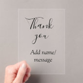 Thank you add name message simple stylish calligra acryl uitnodigingen (Insitu (Draagbaar))