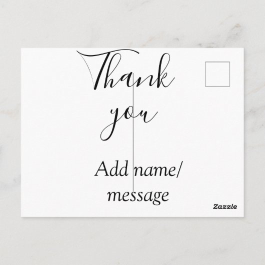 Thank you add name message simple stylish calligra briefkaart (Achterkant)