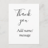 Thank you add name message simple stylish calligra briefkaart (Voorkant)